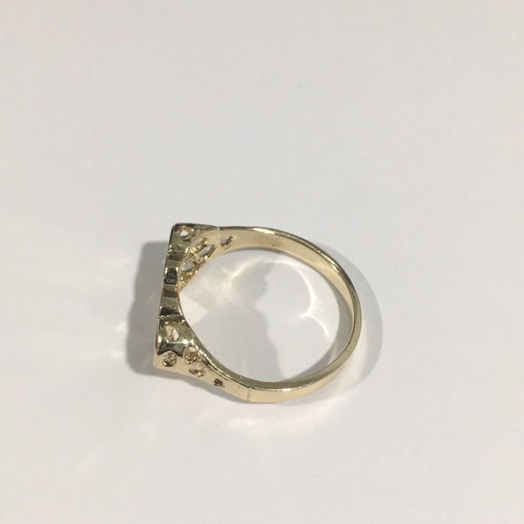 14k Yellow Gold Double Heart ❤️ Ring - Picture 6 of 6